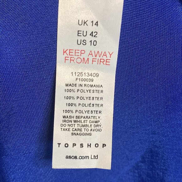 Topshop cobalt satin ruffle back party dress - Picture 5 of 10